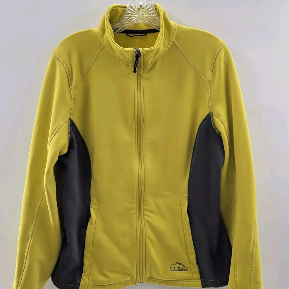 LL‎ BEAN Women's Full Zip Jacket Coat Sz M. Green, Pockets.